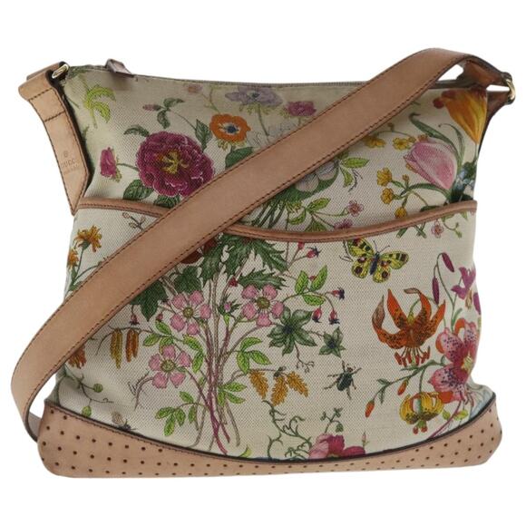 GUCCI Shoulder Bag Canvas Multicolor Gold - Picture 1 of 13